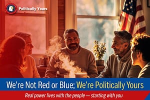 Red White and Sue 62 We’re Not Red or Blue; We’re Politically Yours